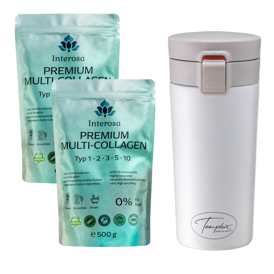 Interosa Premium Multi Collagen to-go (2 x 500 g + 1 tazza termica omaggio)